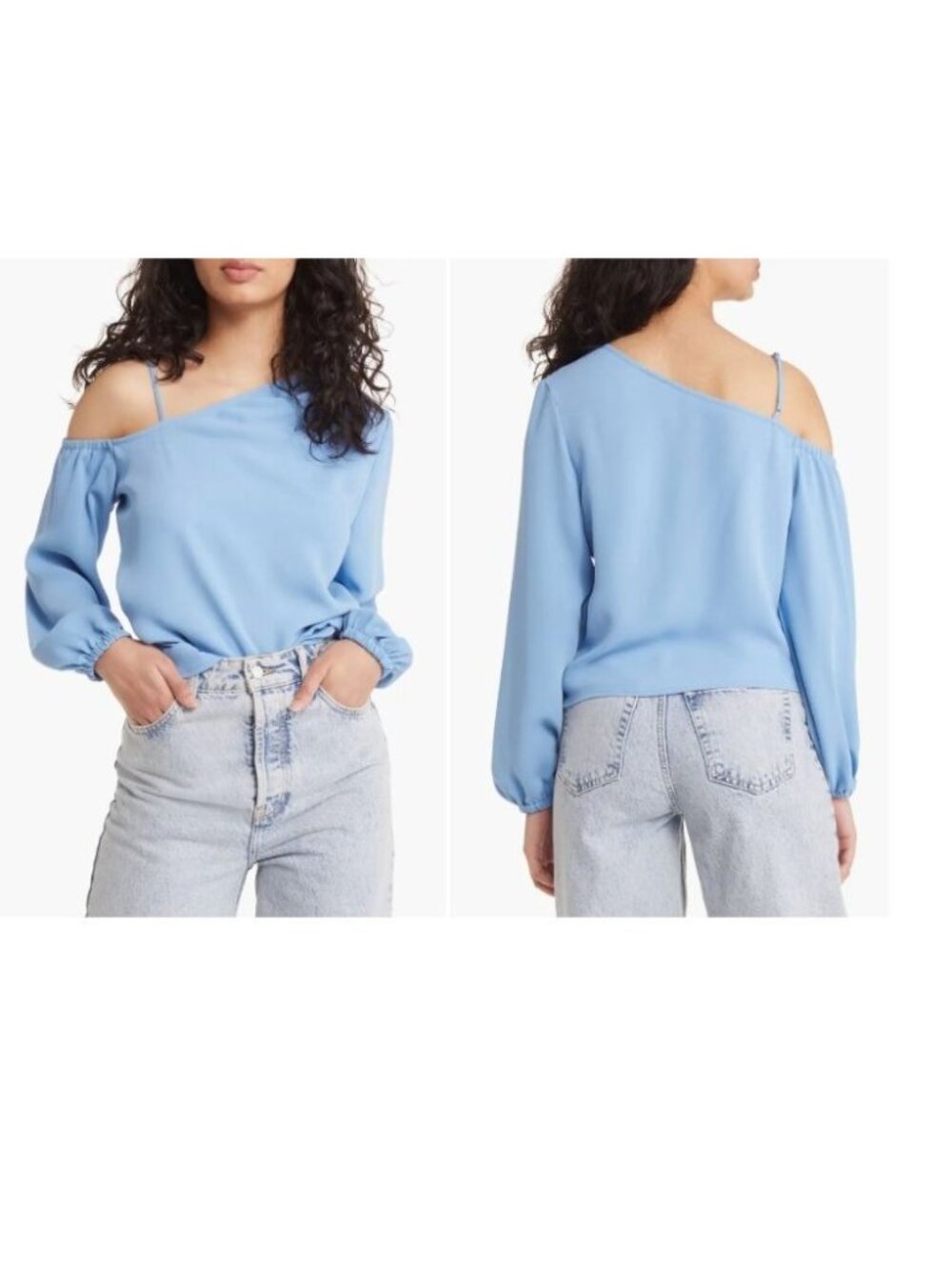 Open Edit Pleated Asymmetric Top, Blue Lake, M